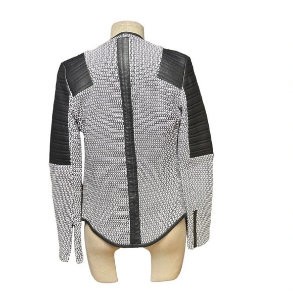 Generation Love Aston Bonded Faux-Leather Boucle Cardigan Blazer Size S - Picture 6 of 11